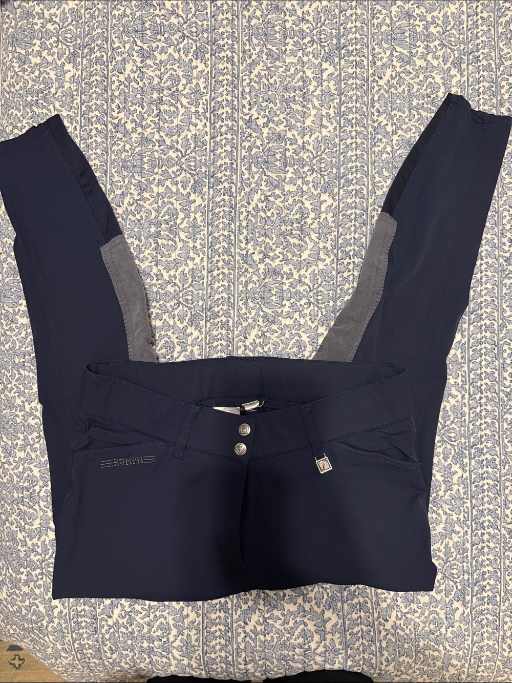 Romfh Full Seat Gray Suede and Navy Breeches